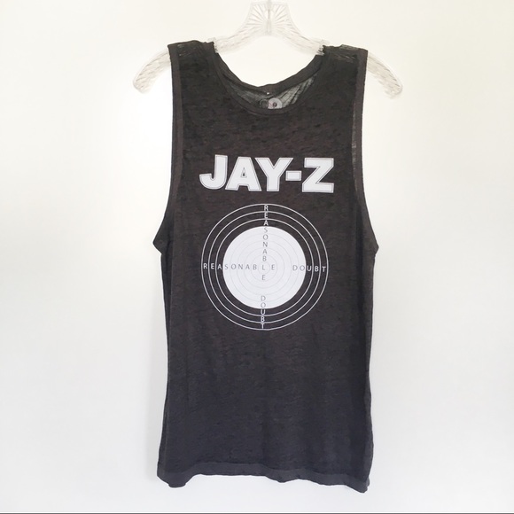 Tops - Jay Z graphic tank black 20th anniversary tour